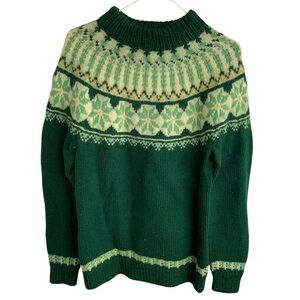 Vintage Crewneck Sweater Adult Medium 80s 90s Snowflake Winter Fair Isle